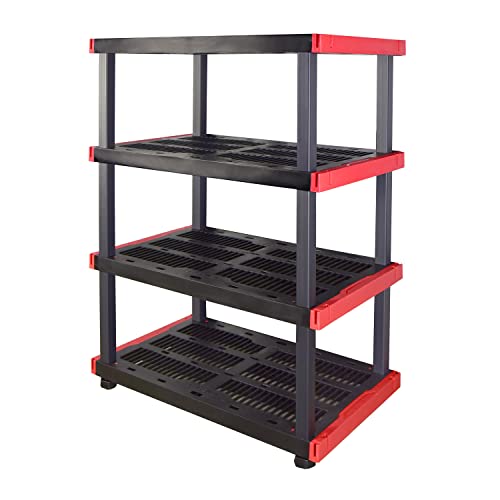 CX Craftsman 4-Tier Heavy Duty Plastic Storage Shelves, Garage Organization | 4-tier…