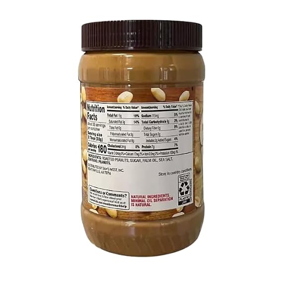 Natural Creamy Peanut Butter, 40 Ounces, 2-Pack