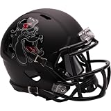 Fresno State Bulldogs Matte Black Bulldog Revolution Speed Mini Football Helmet - New in Riddell Box
