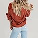 Button Up Knit Sweaters for Women Lightweight Open Front Cable Knitted Sweater Cardigan Outerwear Fall Outfits (Orange,XX-Large)