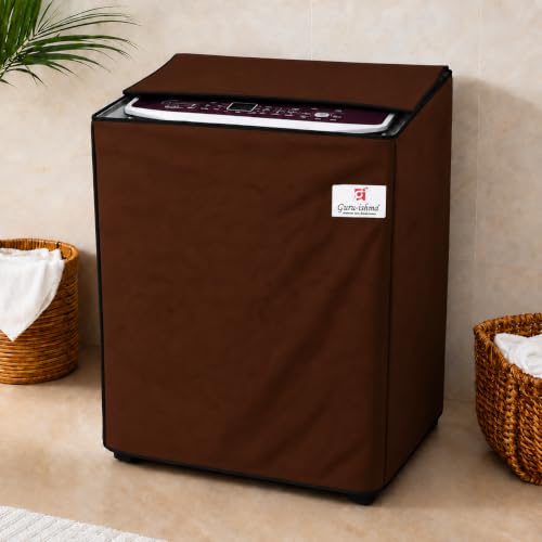 Image of Semi Automatic Washing Machine Cover for 8.5kg to 10kg Top Load | Waterproof & Dustproof Polyester Cover with Zip | Suitable with Samsung, LG, IFB, Bosch & More(54x 89 x 97 cm, Brown)