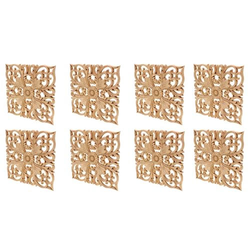 Lckiioy 8X Fuente de la Etiqueta de Madera Estilo Europeo Accesorios de Talla de Madera Real de Apliques Y Al por Menor Tallado en Madera
