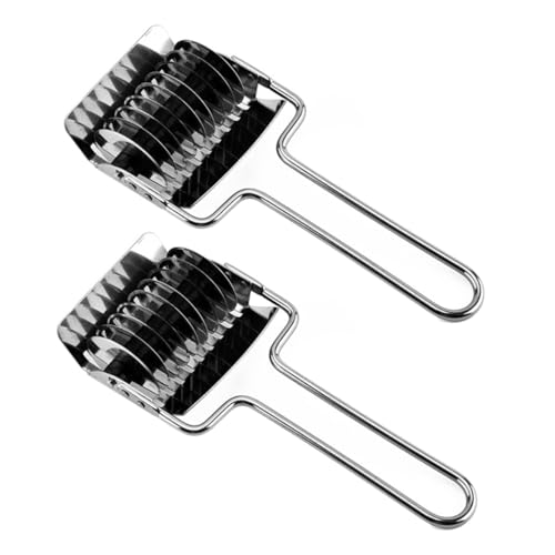 HIAKDOFT 2個 ステンレス製手動面条制作器 滑り止めハンドル付き調理用スライサー 万能ねぎ 葱用カッター 高硬 錆びにくい設計