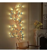 Rivokeer Lighted Artificial Butterfly Garland 6FT, Enchanted Willow Vine Lights with Butterfly De...