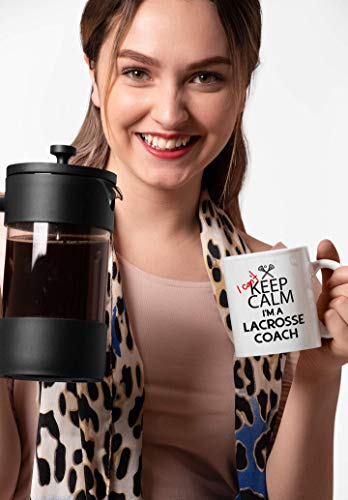 Taza de cerámica blanca 11 oz con mensaje lacrosse miniatura 4