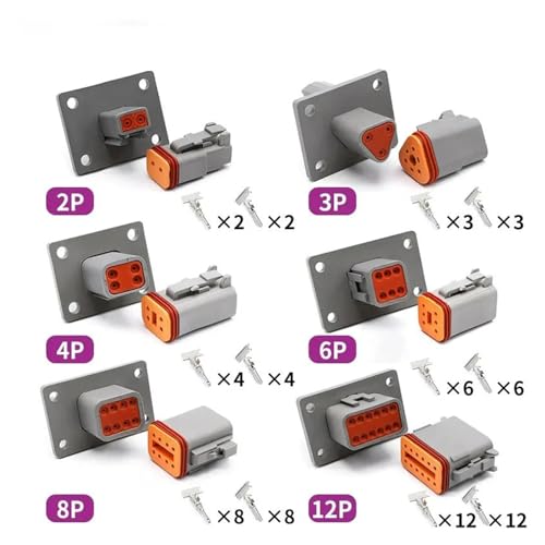 Conector DT impermeable automoción con terminales PCB 12P 2