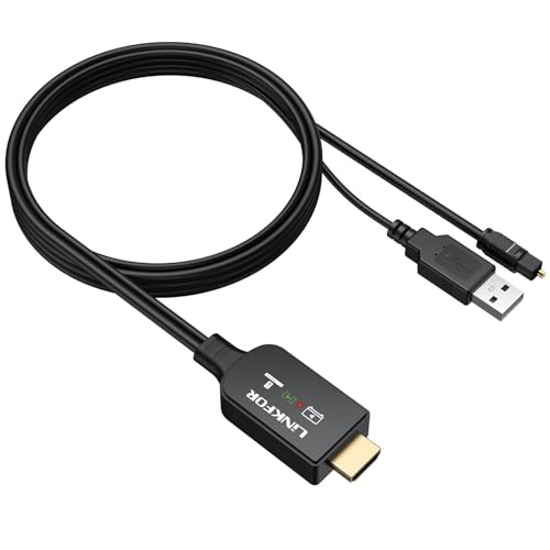 LiNKFOR eARC/ARC to Optical Audio Extractor Cable (1.5M/5ft), All-in-One HDMI ARC to TOSLINK Adapter, Supports 192KHz/24bit, DTS 5.1, Dolby Digital, Plug and Play for TV to Soundbar, Home Theater
