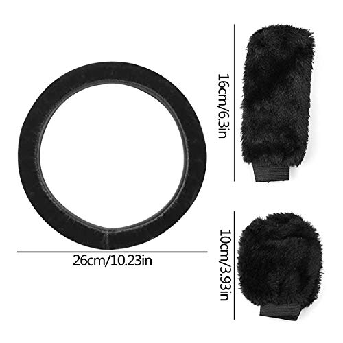 Plüsch Lenkradbezug,DBAILY 3 Pcs Universal Lenkradhülle Anti Rutsch Warme Lenkradabdeckung Universal Auto für Auto Zubehör (36-39cm) (schwarz) Plüsch Lenkradbezug,DBAILY 3 Pcs Universal Lenkradhülle Anti Rutsch Warme Lenkradabdeckung Universal Auto für Auto Zubehör (36-39cm) (schwarz)