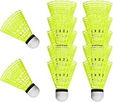 Lot de 12 volants de badminton en nylon – Balles d'oiseaux durables pour sports d'intérieur et d'extérieur, excellente stabilité et vitesse pour l'entraînement, les jeux récréatifs, les jeux dans le