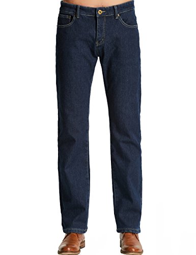 SSLR Men's Straight Fit Fleece Lined Denims Jeans (W38 x L32, Blue)