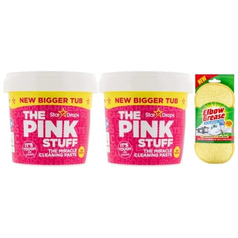 2 Packs of Pink Stuff Cleaning Paste with Scrubbing Pad Cover