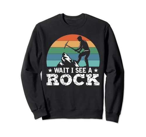 Wait I See Rock Funny Geólogo Minner Sudadera