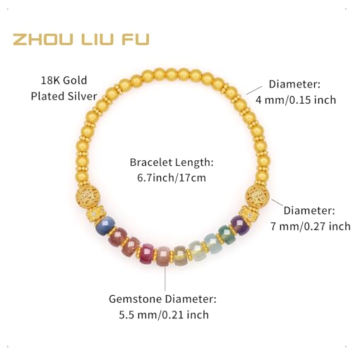 Sterling Silver Beaded Bracelets Silver Crystal Stretch Bracelet Blessing Silver FengShui Ball Charm Jewelry for Women Her Anniversary Birthday 6.7"/17CM J19162582
