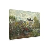 Wrapped Canvas Wall Art - Claude Monet 'The Artist's Garden In Argenteuil' Wall Art for Living Room, Bedroom, or Office Décor - 24x32