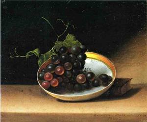 Still Life with Grapes Raphaelle Peale peinture à l'huile 12x16