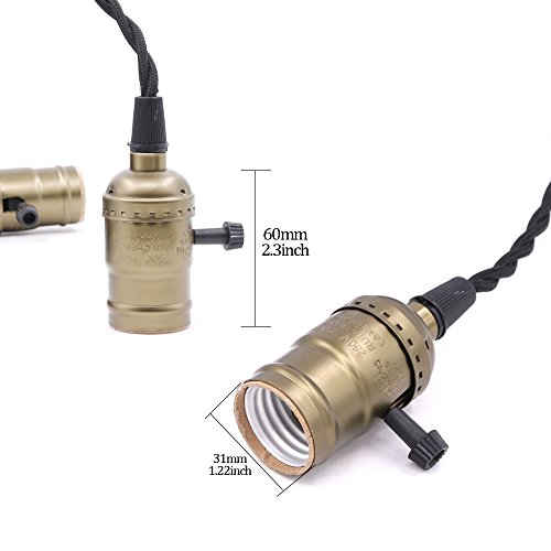 Swpeet Bronze 4 Vintage Light Sockets Pendant Hanging Light Cord With Switches, E26 / E27 Solid Industrial Triple Lamp Sockets Cord For Kitchens/Dining Rooms/Bars/Restaurants (Copper) #TOP2