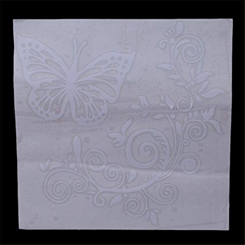 Dolland Butterfly Flower Vine Vinyl Decal Sticker For Vehicle Car Truck Window Bumper Wall Decor,White #TOP1