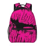 SEOCKA 80s Hot Pink Kiss Lips Casual Backpack Travel Pack Bag Laptop Backpacks With Side Pockets Front Zipper Pockets Bookpack Daypack Picnic Rucksack Computer Bag