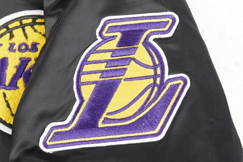 Pro Standard Big Kids NBA Los Angeles Lakers Retro Classics Satin Jacket Black/Purple M - Image 6