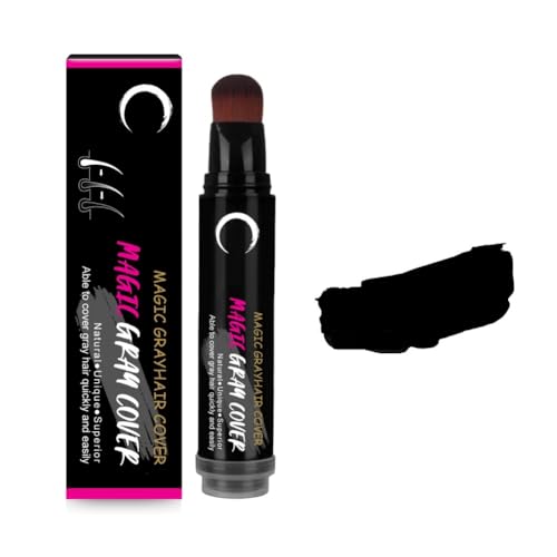 Autmor Lápiz de tinte para el cabello negro y marrón, para hombres y mujeres, cobertura instantánea de color de larga duración, absorción rápida del color (Negro)