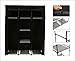 JEROAL Closet Wardrobe Portable Clothes Storage Organizer with Metal Shelves and Dustproof Non-Woven Fabric Cover,51.18X17.72X65.35 in(WxDxH) (Black)