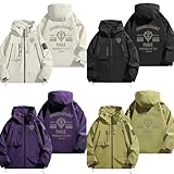 [イリック] 機動戦士ガンダム パーカー コート 長袖 3.10 スカジャン ジャケット 防風アウター フード付き WHITE BLACK カジュアル コスプレ衣装 メンズ/レディース 日常服 春秋冬服 男女兼用 (紫,M) [並行輸入品]