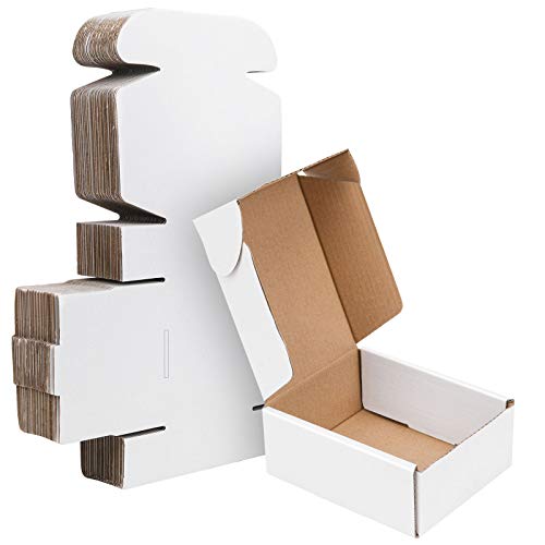 Kaderron 60 Pack Small Shipping Boxes, 5\" x 4\" x 2\", Recyclable Corrugated Cardboard Box Literature Mailers (White)