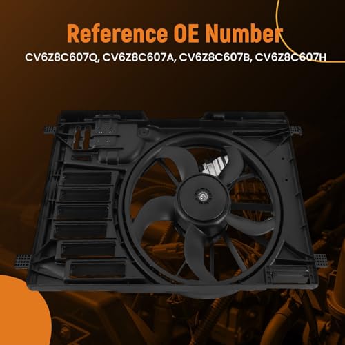 Image of maXpeedingrods Radiator Cooling Fan with Shroud Assembly for Ford Escape 2013-2016 Transit Connect 2014-2022, CV6Z8C607Q CV6Z8C607A FO3115195