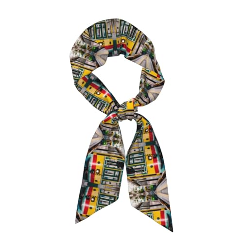 DRTGEDS Lisbon Tram Silk Scarves For Women Lightweight Printed Scarves
