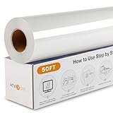 HTVRONT White Iron on Vinyl - 12” x 50ft White HTV Heat Transfer Vinyl for t Shirts, White HTV Vinyl Roll for All Cutter Machine -Easy to Cut & Weed for Heat Transfer Design