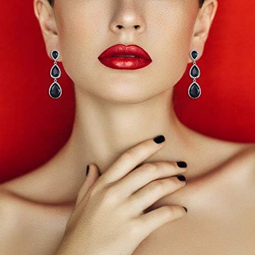 EleQueen Women's Gold-tone Austrian Crystal Teardrop Pear Shape 2.5 Inch Long Earrings - Image 2