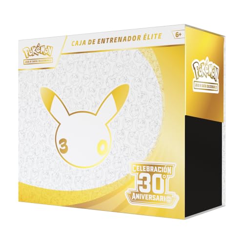 Encuentra la Caja de Entrenador Élite Celebración 30.º Aniversario de Pokémon. Aprovecha los 9 sobres y accesorios a precio de chollo