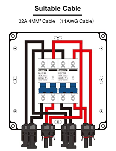 Dihool Miniature Circuit Breaker Box With 30 Amp Disconnect Switch Ip66 2 In 2 Out #TOP6