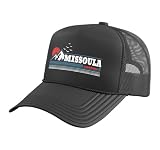 Missoula Montana Vintage Mountains Pride Trucker Hat with Adjustable Mesh Back, Black