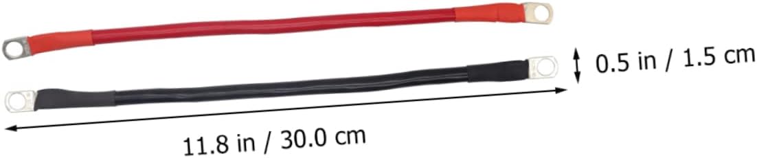 GARVALON 2pcs Battery Cables with Heat Shrink Tubing Positive Negative Power Inverter Cable for Vehicles and Motorcycles
