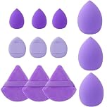 12 PCS Makeup Sponge Beauty Blender, Make-up Sponges for Foundation, Blending Sponge Powder-Puff for Liquid, Cream and Powder, Wet-Dry Dual-Use