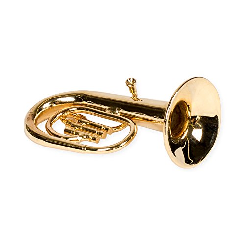 Broadway Gift Tuba Miniature Replica Gold Brass Tone 1.5 X 2 Resin Stone Tabletop Figurine #TOP2