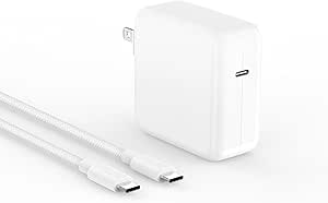 SATURNDOCK 100W USB C Charger Compatible with MacBook Pro 16/15/14/13 inch (2016-2024), Air 15/13 inch (M1-M4, 2018-2025) Compact Laptop Power Adapter, 6.6FT USB-C Braided Cable