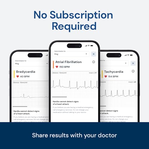 KardiaMobile 1-Kanal-EKG-Herzfrequenzmesser – EKG-Aufzeichnung zu Hause – Erkennt Vorhofflimmern – Sofortige Ergebnisse in 30 Sekunden – Einfach zu verwenden – Funktioniert mit den meisten Smartphones