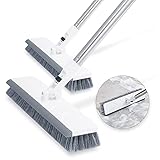 Keypan 2 Pack Floor Scrub Brush with Long Handle, 50' Stiff Bristle Brush Scrubber Cleaning Brush for Cleaning Bathroom Bathtub Tile Tub Kitchen Patio Wall