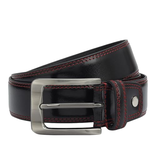 Image of Da Milano Non Reversible Leather Belt for Men - Black