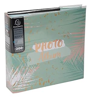 Exacompta - Réf. 62222E - Album photos à pochettes PASTEL TROPIC - 200 photos 10x15 cm - 100 pages - Format 22,5x32,5 cm - albums imprimés avec un marquage rosé sur la couverture