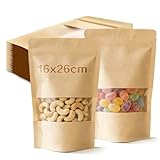 Fond Tridimensionnel Renforcé: Ezitruz sachet kraft alimentaire zip sont conçus avec un fond tridimensionnel renforcé, augmentant leur capacité portante et leur résistance à la déformation. Pochette papier craft peuvent ainsi se tenir debout de manière stable, offrant à la fois esthétisme et praticité, que ce soit pour le rangement en cuisine ou la présentation en vitrine.
