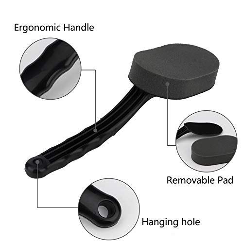 Sdoot Tire Shine Applicator, 2 Pack Tire Dressing Applicator Pad, Tire Sponge Applicator Curved Tire Detail Sponge With Handle #TOP2
