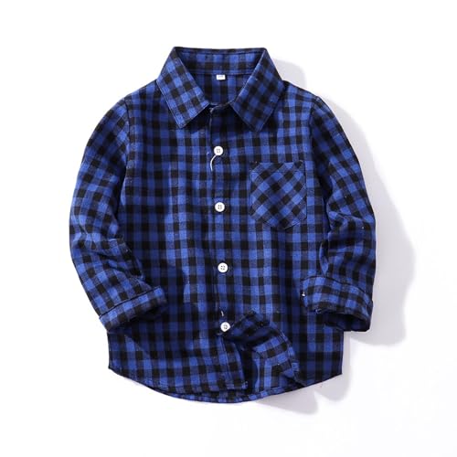 Toddler Flannel Shirt Jacket Plaid Long Sleeve Lapel Button Down Shacket Spring Coat for Boys Girls Shirt4