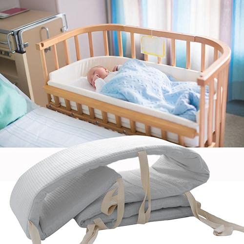 Baby Crib Liner Bumper Pads Breathable Mesh Baby Crib Liner Anti-Bump Baby Protector Pads for Safety Washable Padded Crib Liners Bed Bumpers for Baby Toddler Girl Boy (Gray) - Thumbnail 3