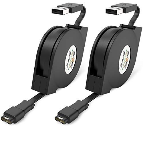 XIMU Cable de carga compatible con Garmin Vivoactive 3, vívoactive 3 MUSIC 2-Pack cargador USB de repuesto para Garmin Fenix 5 5S 5X / Instinct/Forerunner/Approach S40