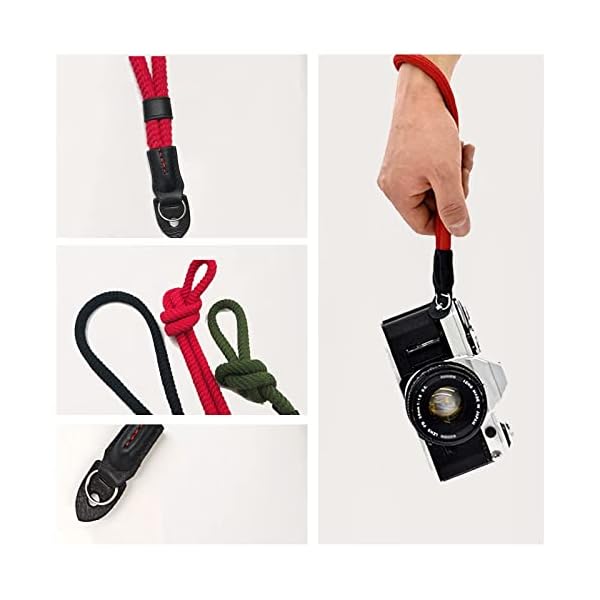 Kamera Nylon Handge Lenk Band Handgelenk Kamera Gurt Kamera Handschlaufe Kamera Verstellbare Hand Schlaufe Kamera Roter Riemen Geflochtenes Trageband Kameras für Canon Sony fujifilm Olympus Leica – Bild 5