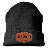 R and R Imports Idaho Vandals Officially Licensed Unisex Beanie with Hexagonal Leatherette Patch (Black)