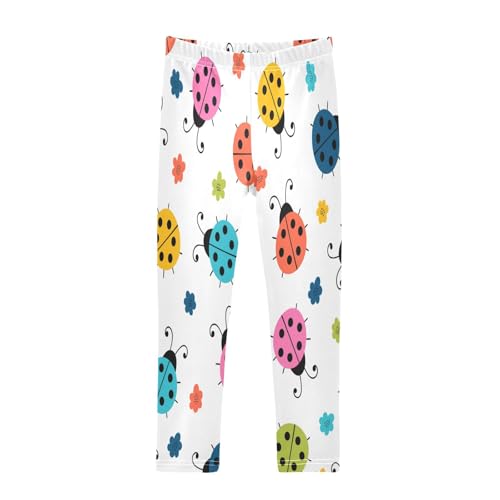 Bolaz Toddler Girls Leggings Printed Yoga Pants Leggings Colorful Ladybug for Kids